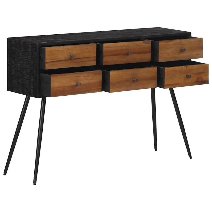 Table console avec tiroirs 116x30x76 cm teck massif récupéré - 2