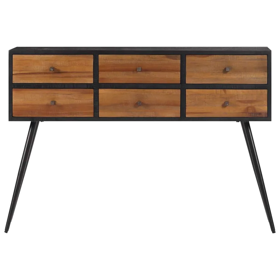 Table console avec tiroirs 116x30x76 cm teck massif récupéré - 3