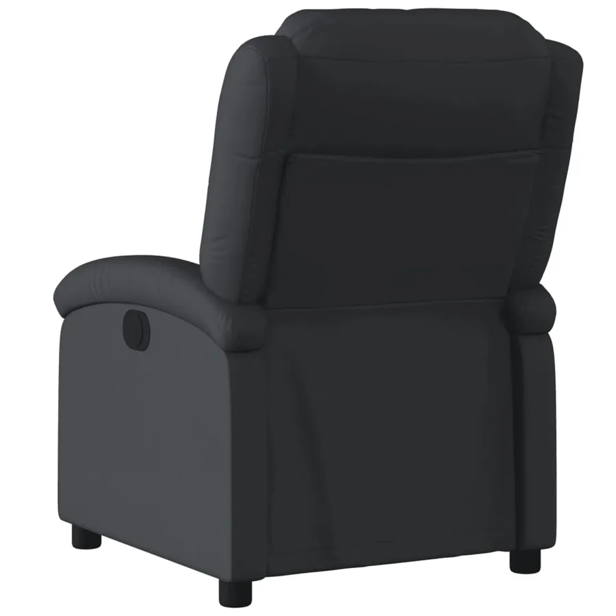 Fauteuil inclinable noir cuir véritable - 3