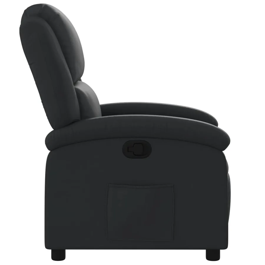Fauteuil inclinable noir cuir véritable - 7