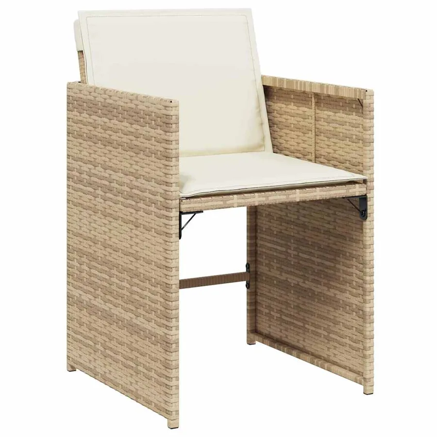 Ensemble de salle à manger pour jardin 5 pcs Beige polyrotin - 6
