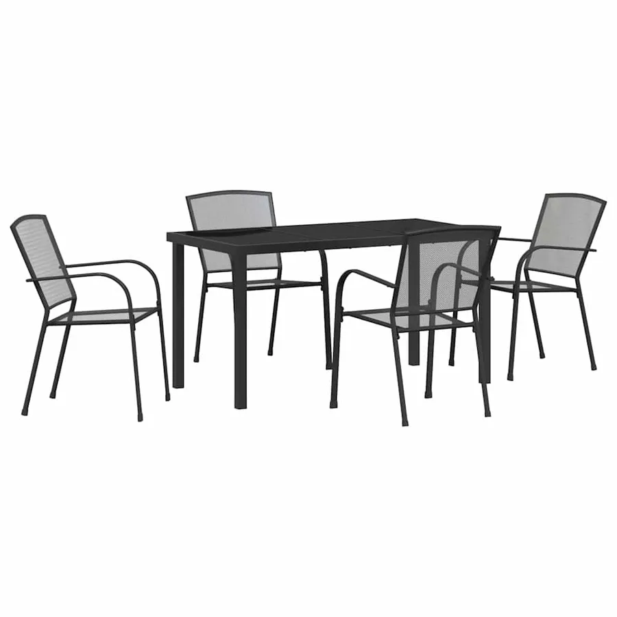 Ensemble de salle à manger pour jardin 5 pcs Anthracite - 2