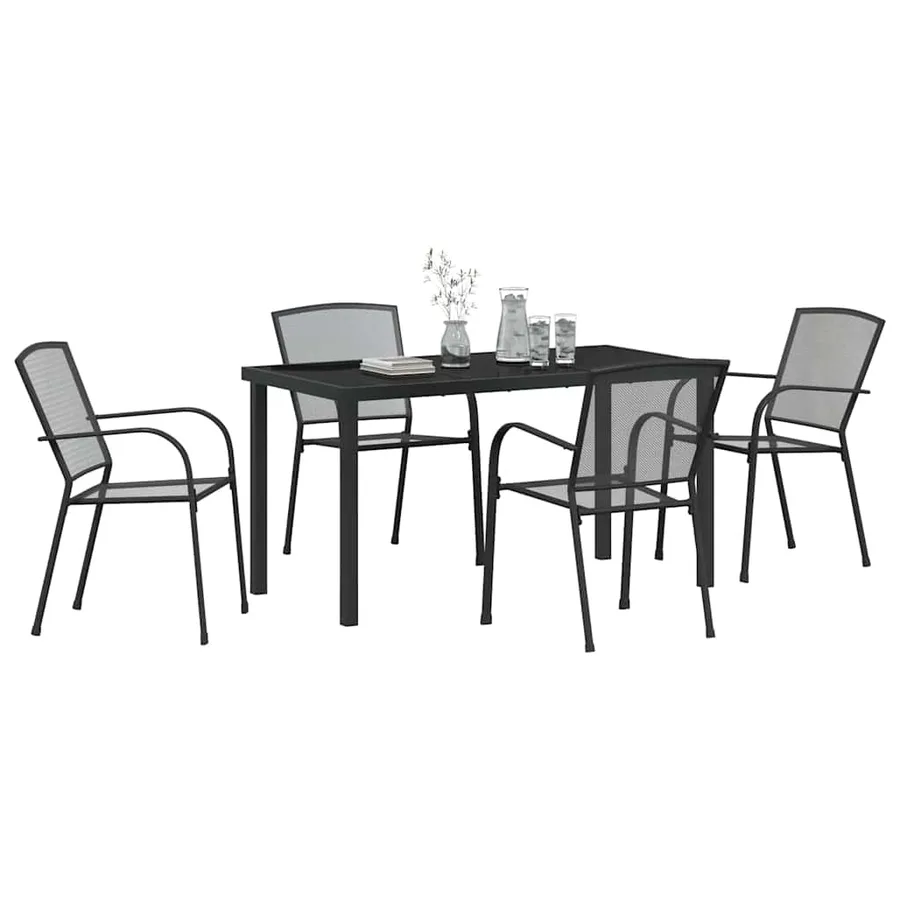 Ensemble de salle à manger pour jardin 5 pcs Anthracite - 3