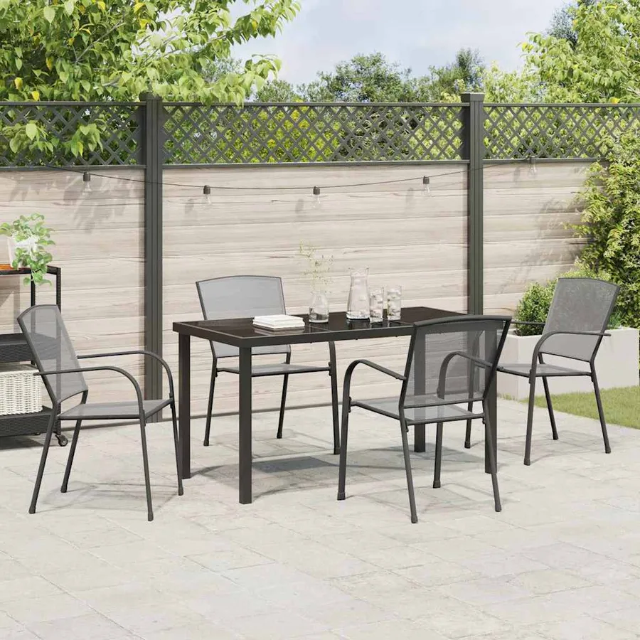 Ensemble de salle à manger pour jardin 5 pcs Anthracite - 4
