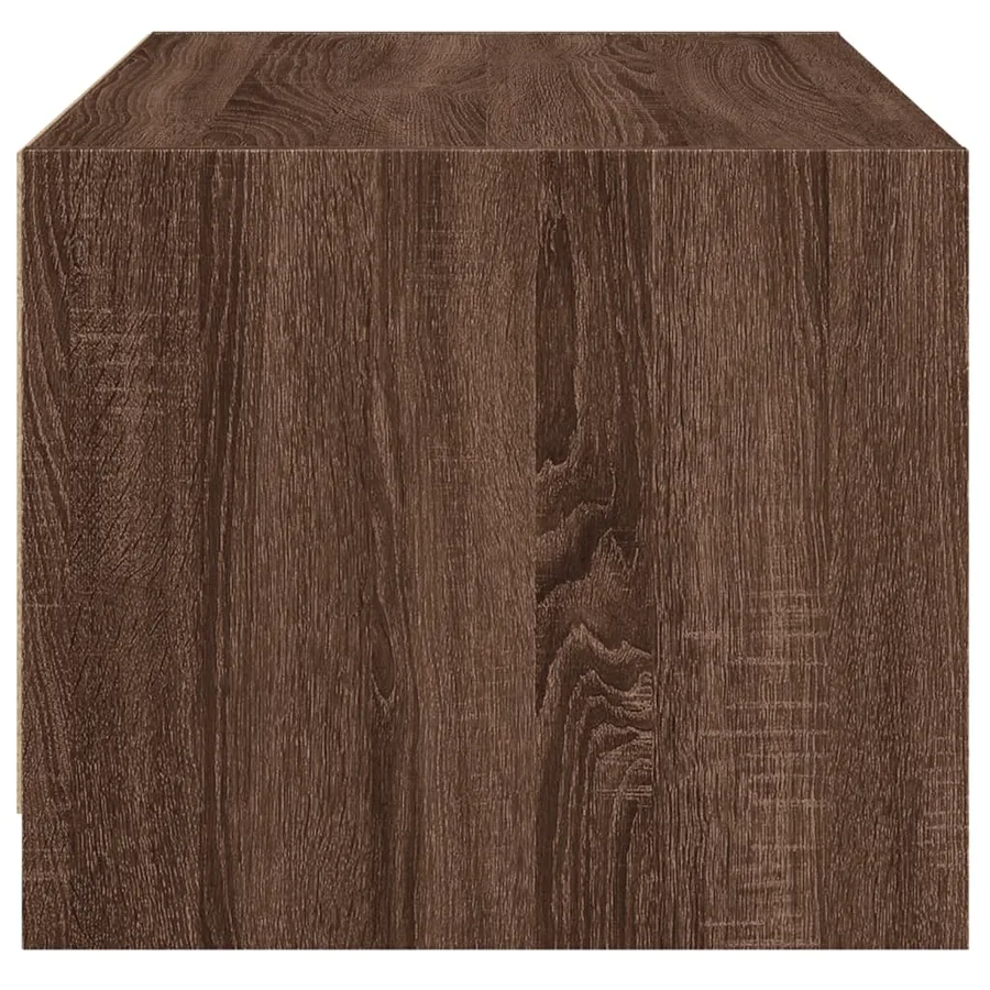 Table basse avec portes en verre chêne marron 68x50x42 cm - 7