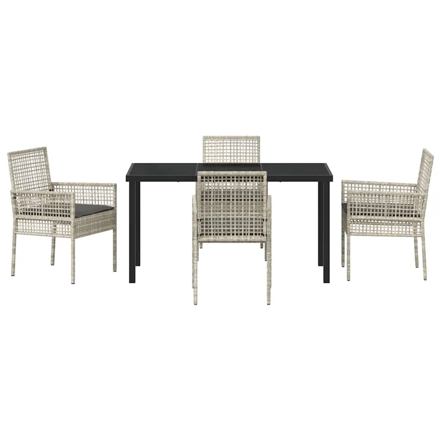 Ensemble de salle à manger pour jardin 5 pcs Gris clair - 7