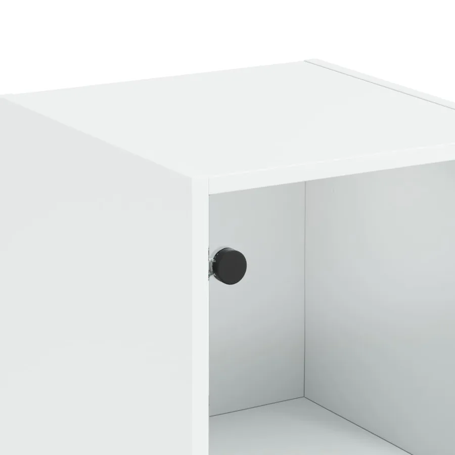Buffet avec porte en verre blanc 35x37x142 cm - 10