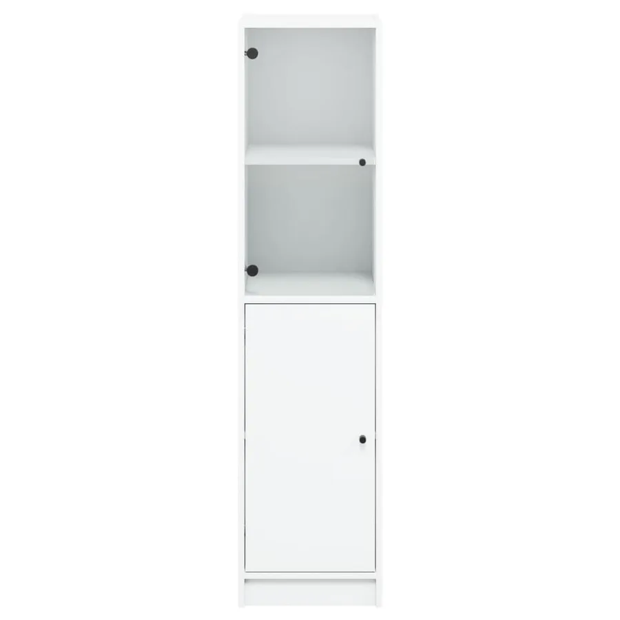 Buffet avec porte en verre blanc 35x37x142 cm - 6