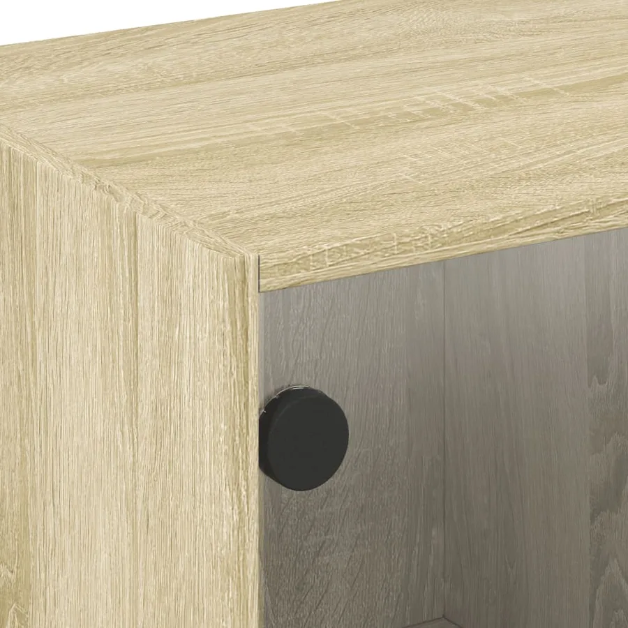 Table basse avec portes en verre chêne sonoma 68x50x42 cm - 9