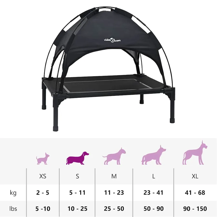 Lit pour Chien Noir 63 x 49,5 x 60 cm Acier - 11