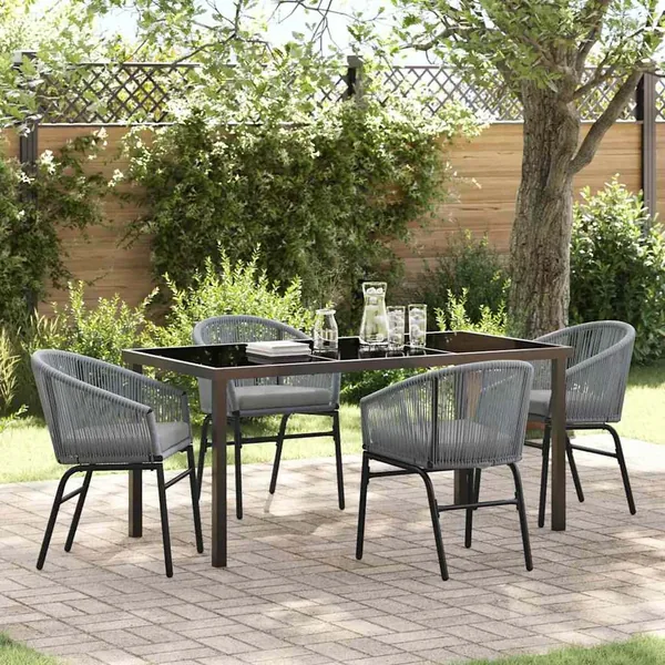 Ensemble de salle à manger pour jardin 5 pcs Anthracite