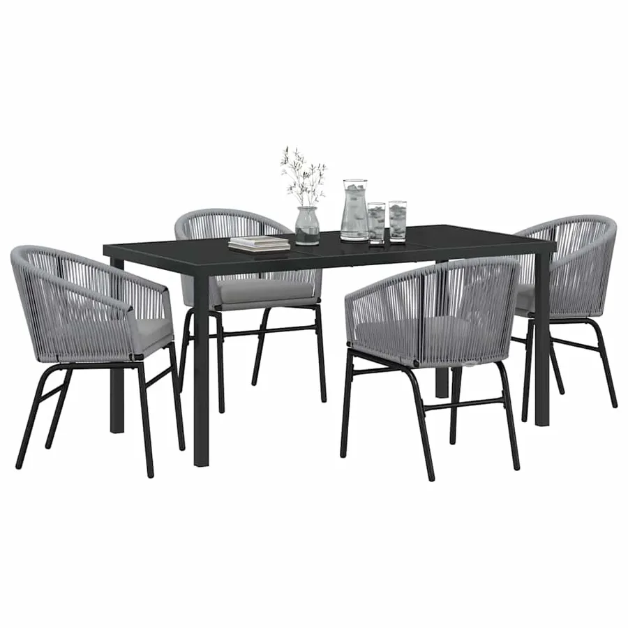 Ensemble de salle à manger pour jardin 5 pcs Anthracite - 3