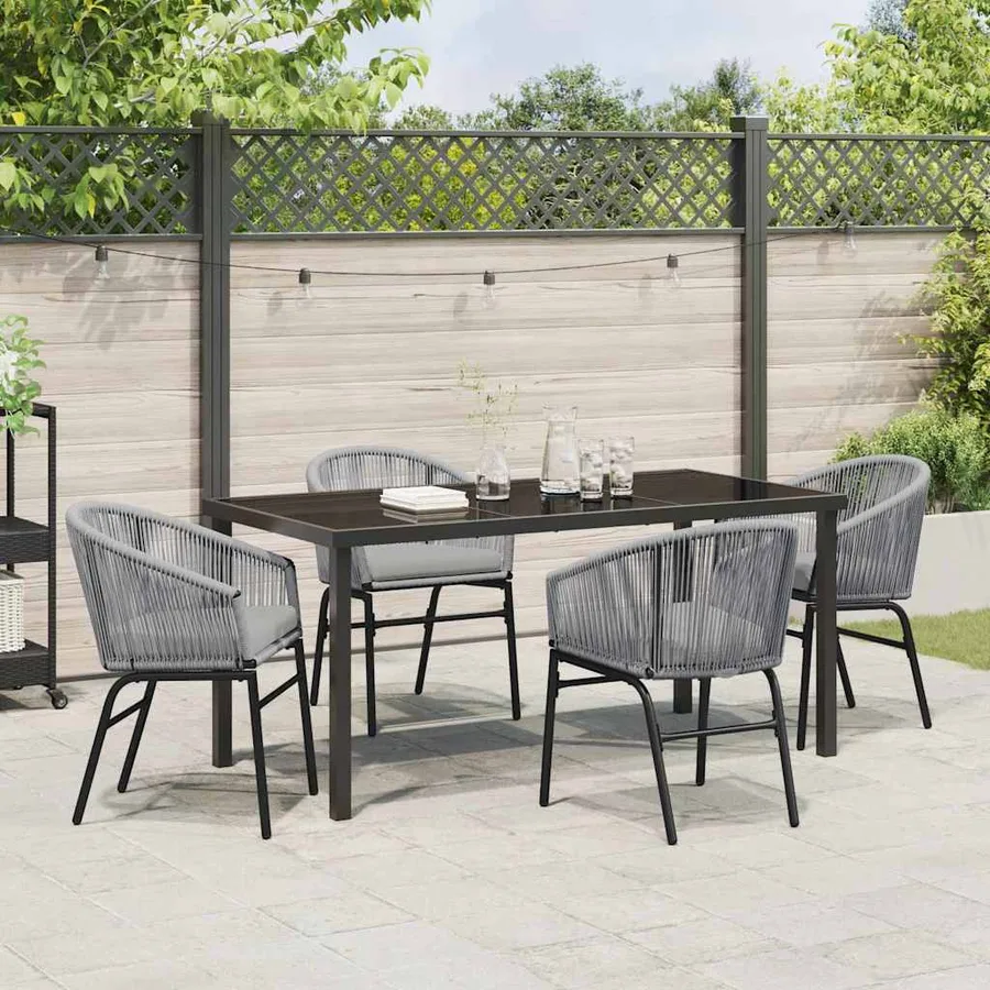 Ensemble de salle à manger pour jardin 5 pcs Anthracite - 4