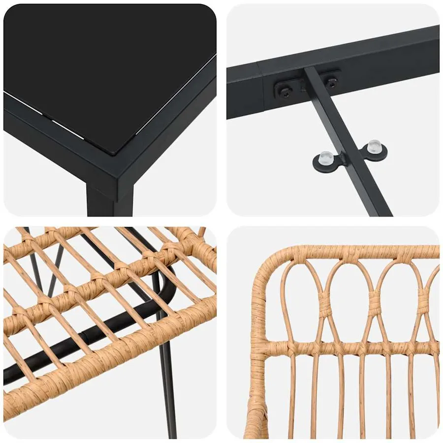 Ensemble de salle à manger pour jardin 5 pcs Marron - 9