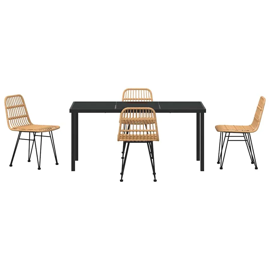 Ensemble de salle à manger pour jardin 5 pcs Marron - 7