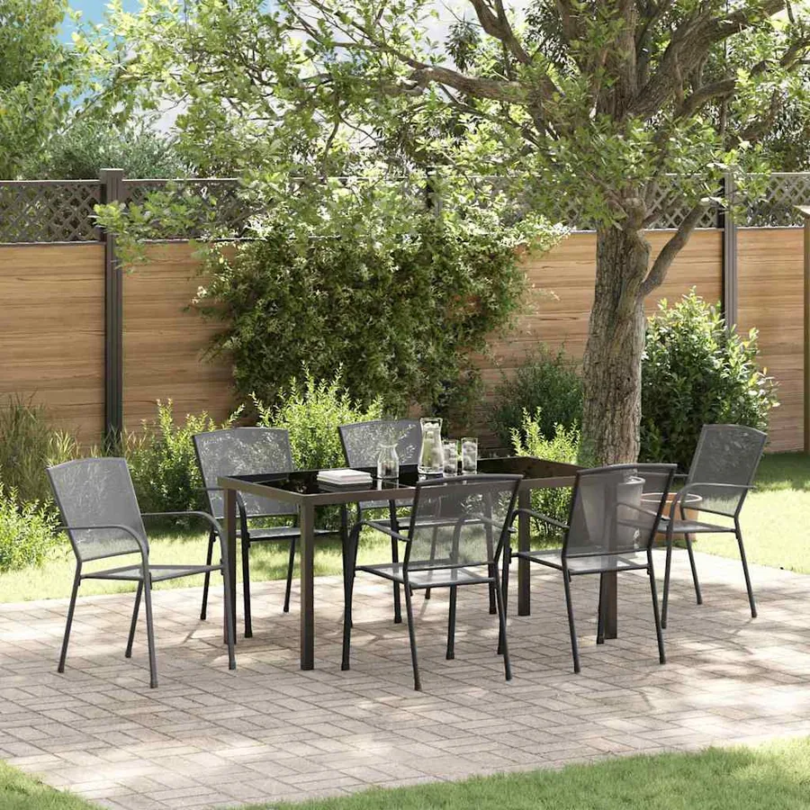 Ensemble de salle à manger pour jardin 7 pcs Anthracite