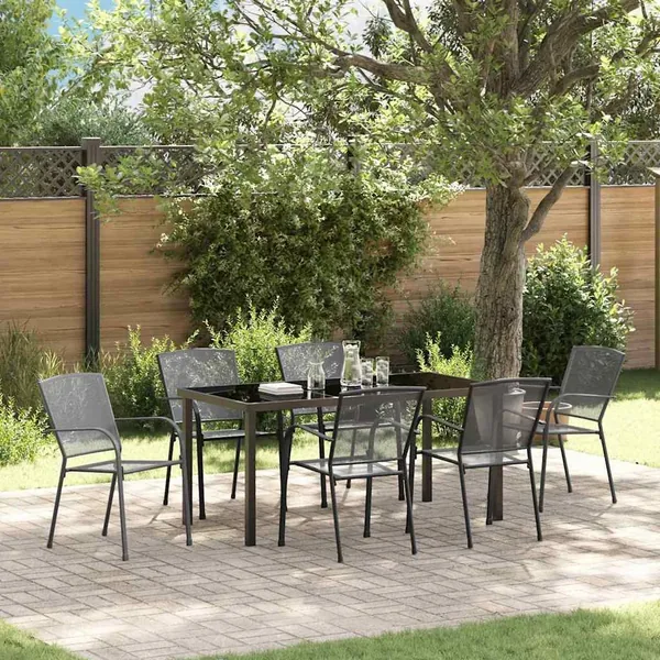 Ensemble de salle à manger pour jardin 7 pcs Anthracite