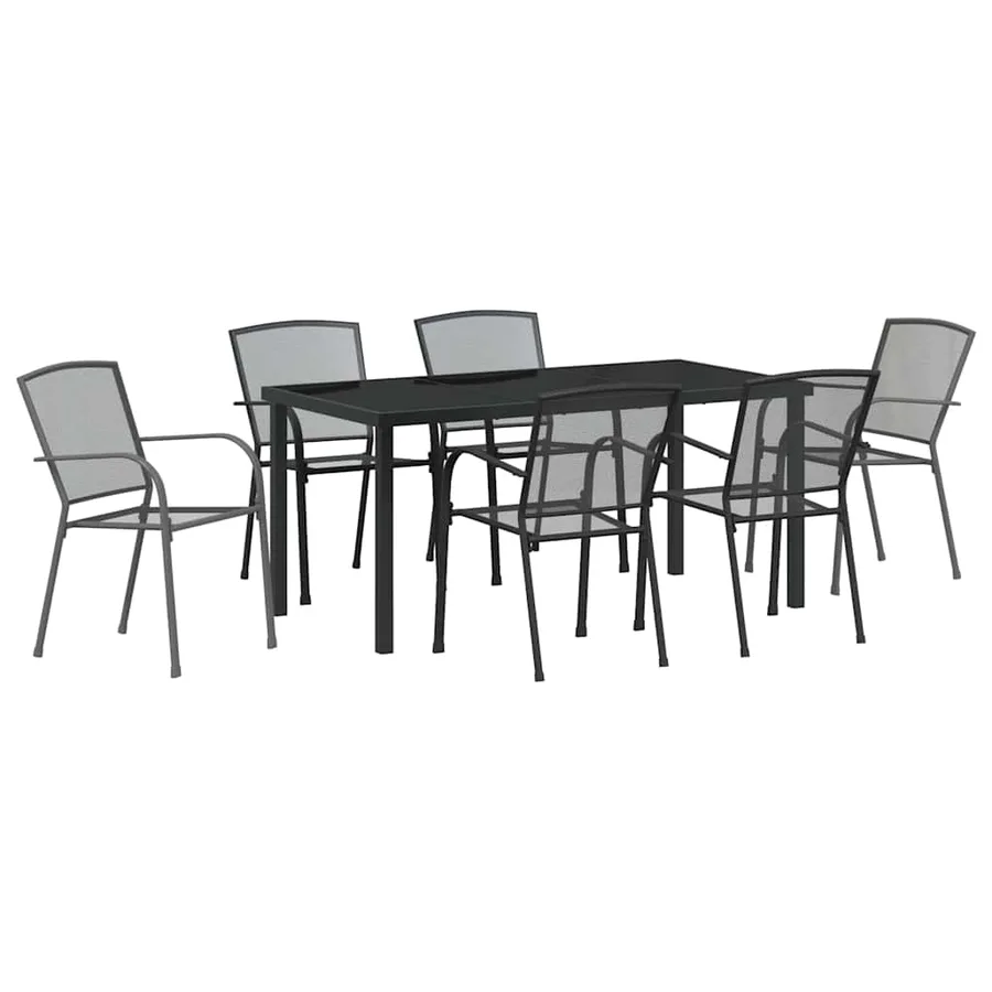 Ensemble de salle à manger pour jardin 7 pcs Anthracite - 2