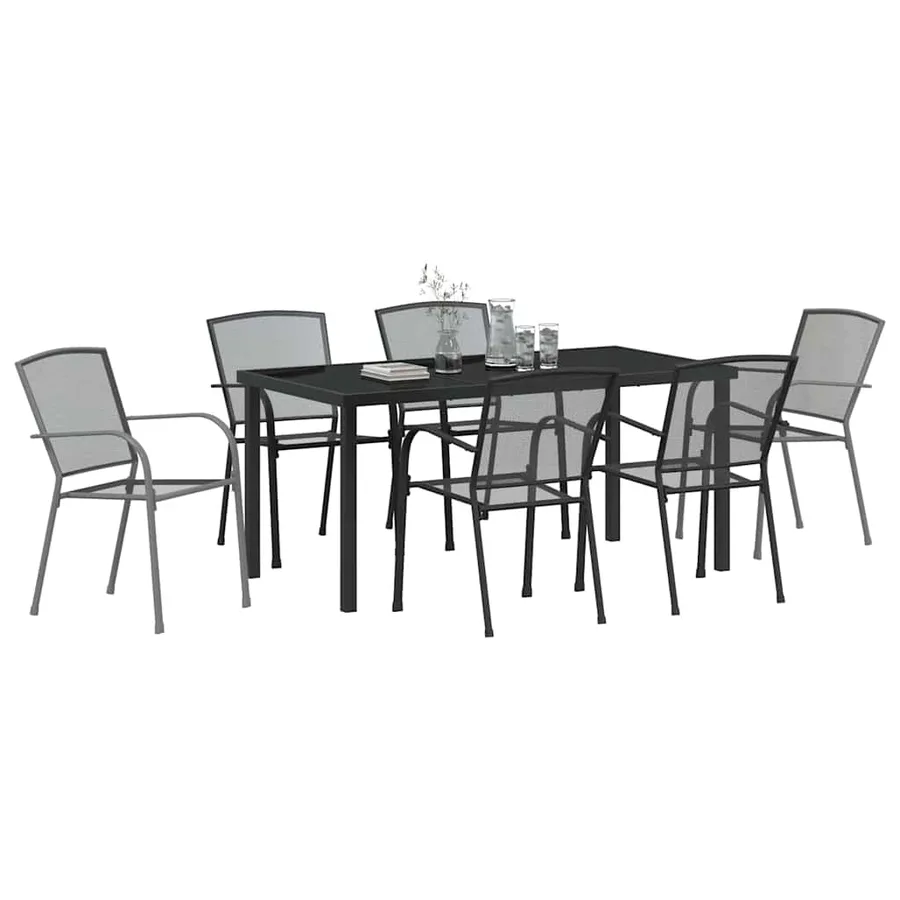 Ensemble de salle à manger pour jardin 7 pcs Anthracite - 3
