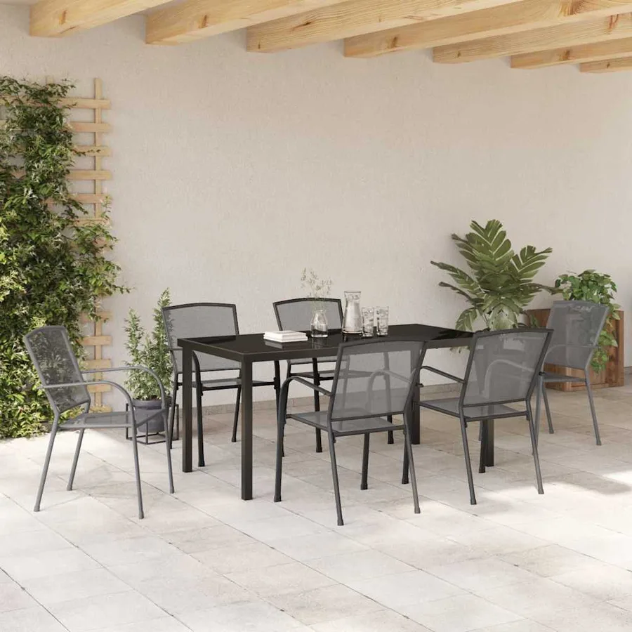 Ensemble de salle à manger pour jardin 7 pcs Anthracite - 4