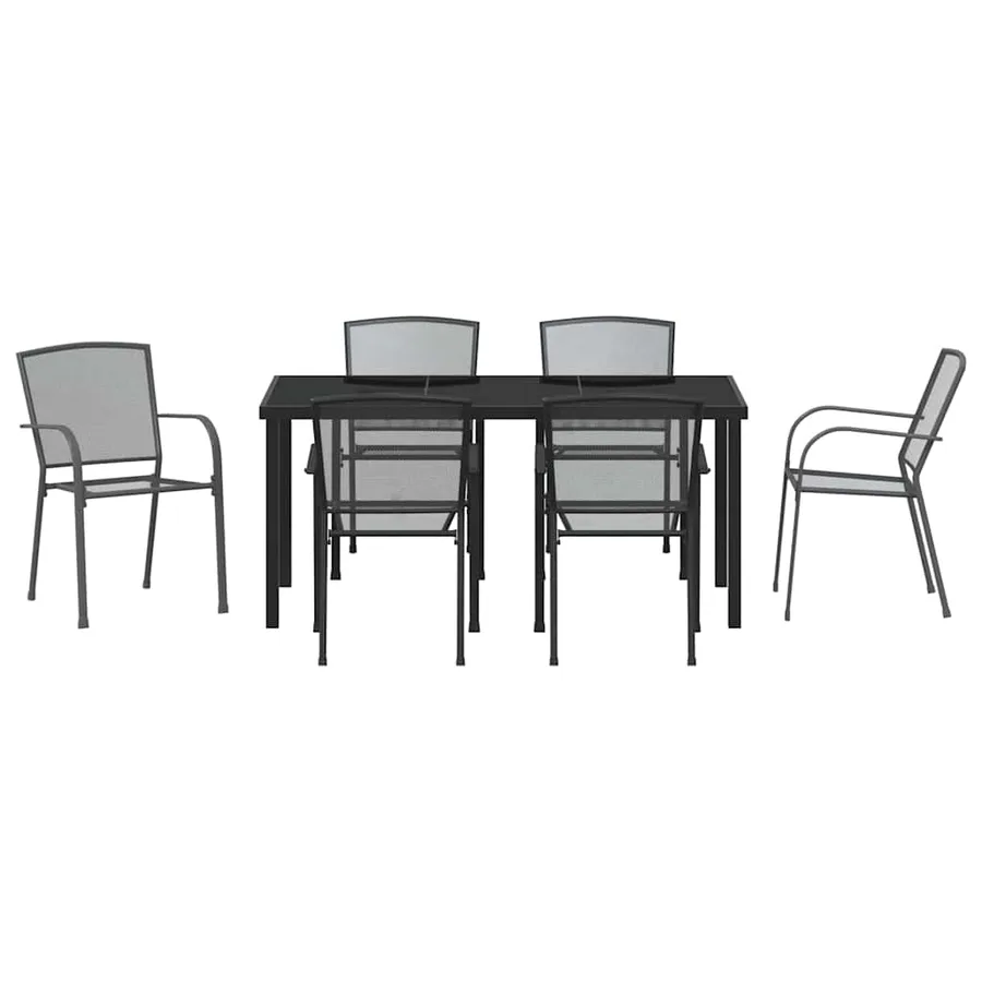 Ensemble de salle à manger pour jardin 7 pcs Anthracite - 7
