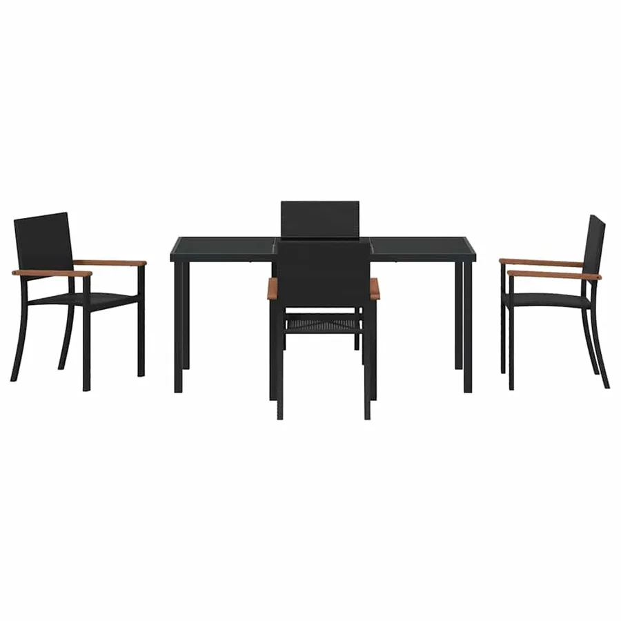 Ensemble de salle à manger pour jardin 5 pcs Noir - 7