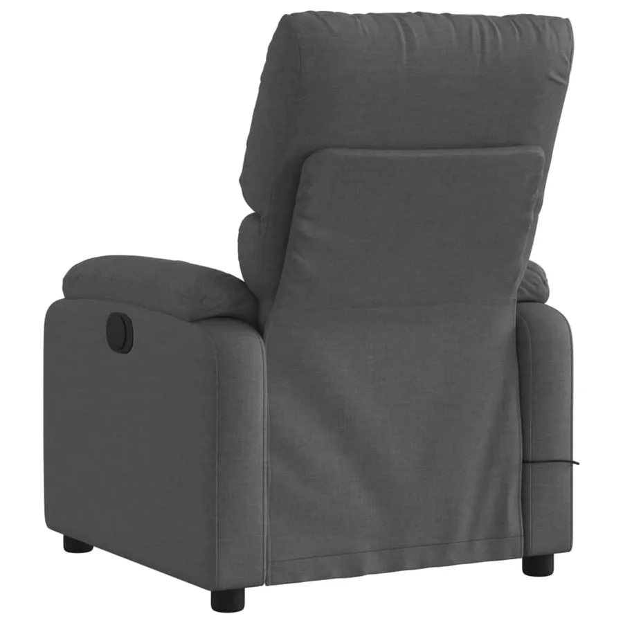 Fauteuil inclinable de massage gris foncé tissu - 4