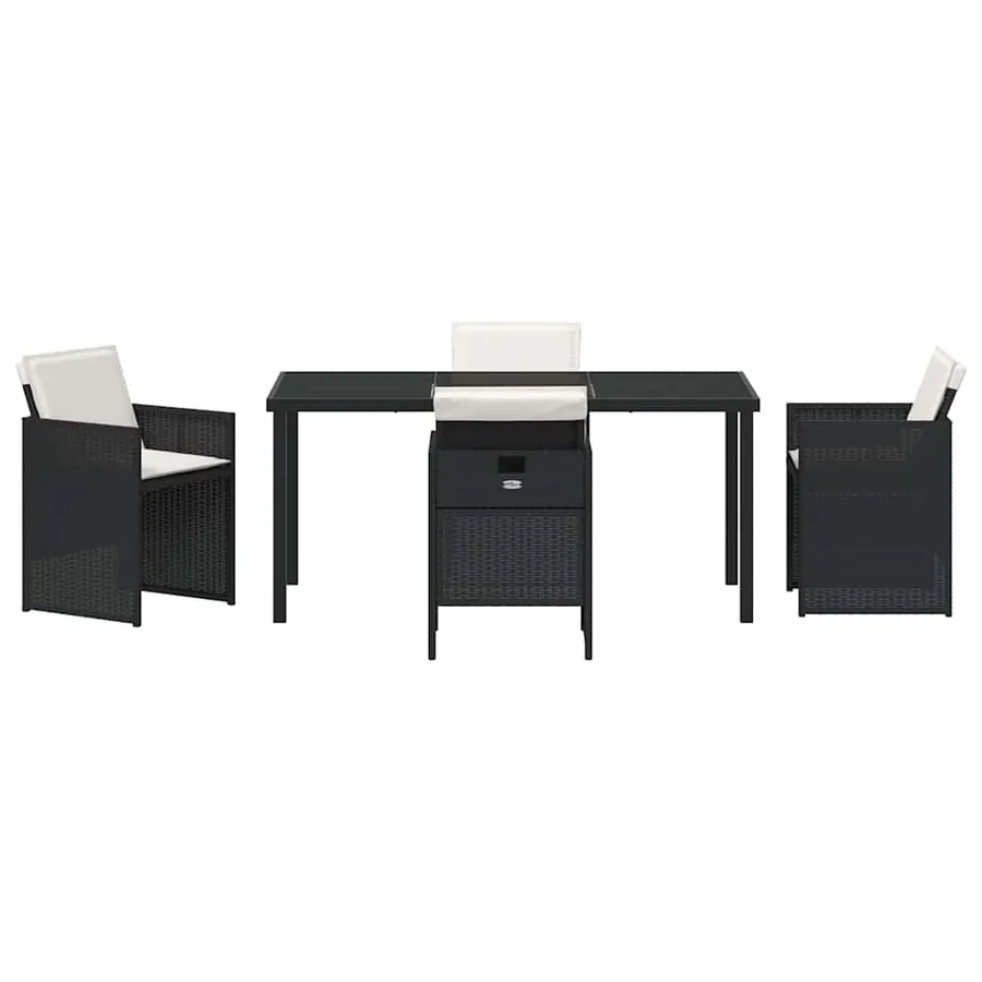 Ensemble de salle à manger pour jardin 5 pcs Noir polyrotin - 7