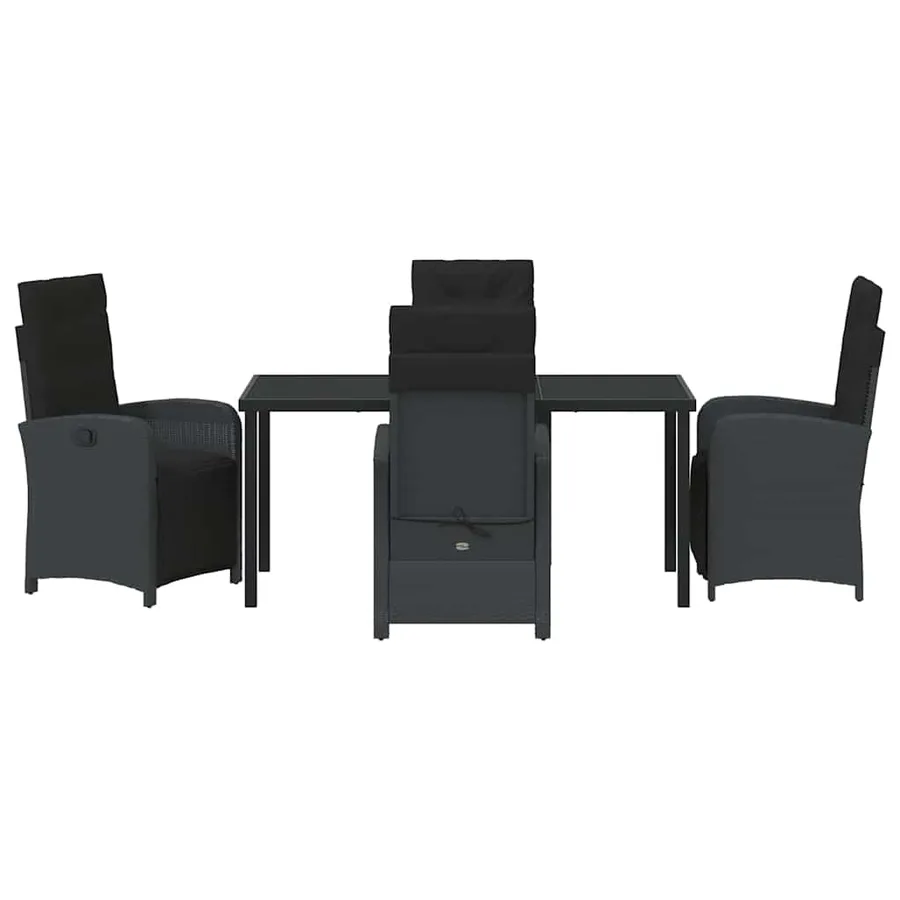 Ensemble de salle à manger pour jardin 5 pcs Noir polyrotin - 7