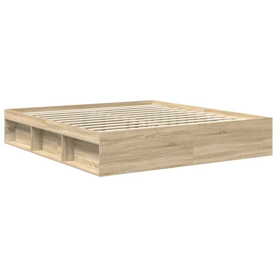 Cadre de lit sans matelas chêne sonoma 200x200 cm - 4