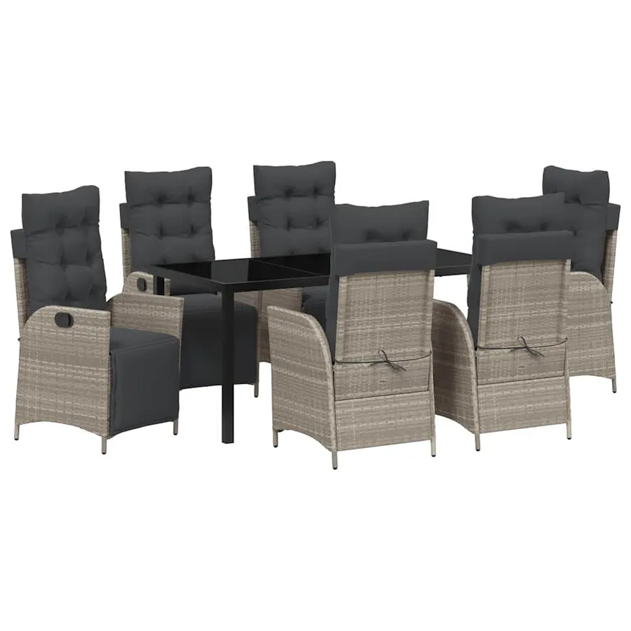 Ensemble de salle à manger pour jardin 7 pcs Gris clair - 2