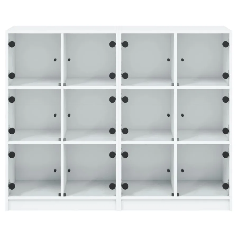 Bibliothèque avec portes blanc 136x37x109 cm bois d'ingénierie - 7