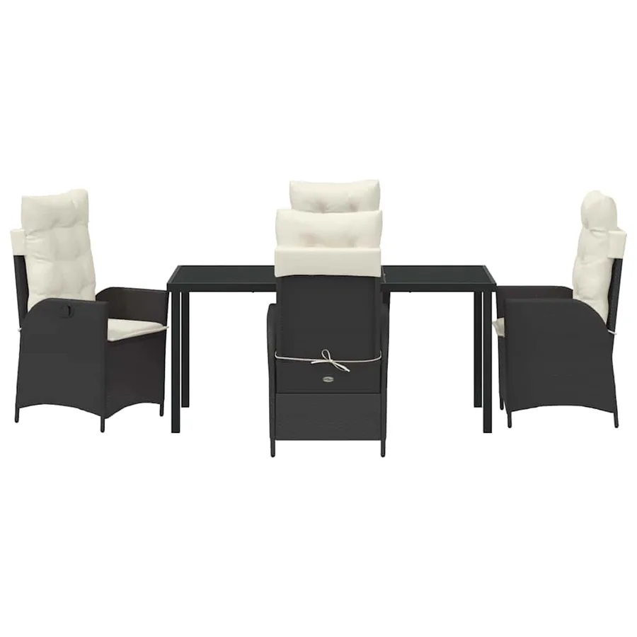 Ensemble de salle à manger pour jardin 5 pcs Noir polyrotin - 7