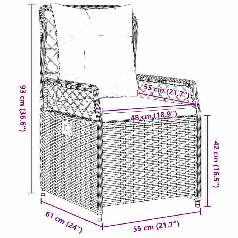 Ensemble de salle à manger pour jardin 5 pcs - 8