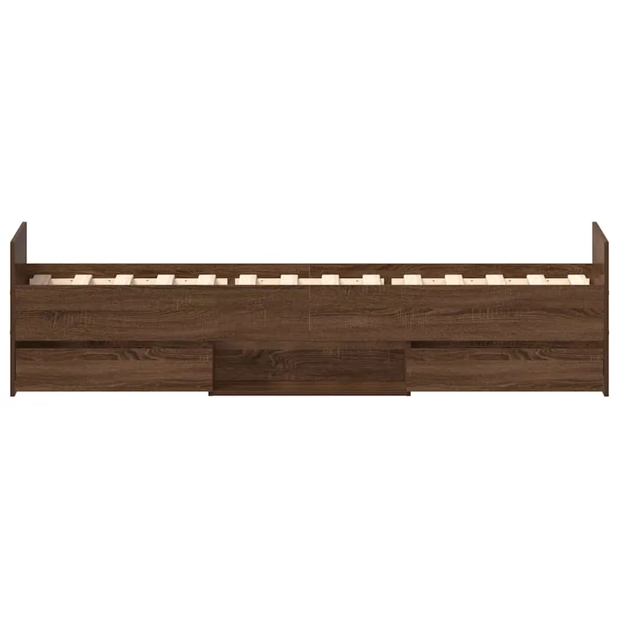 Cadre de lit sans matelas chêne marron 100x200 cm - 7