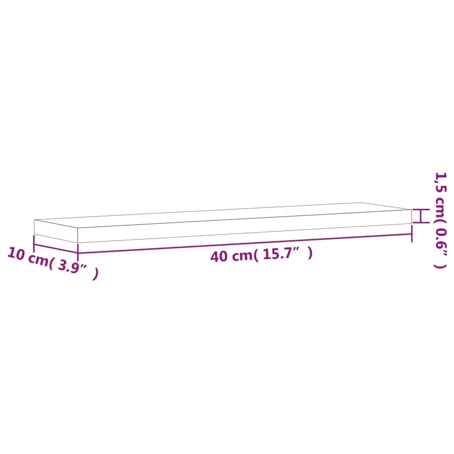 Étagères murales 4 pcs chêne fumé 40x10x1,5cm bois d'ingénierie - 9