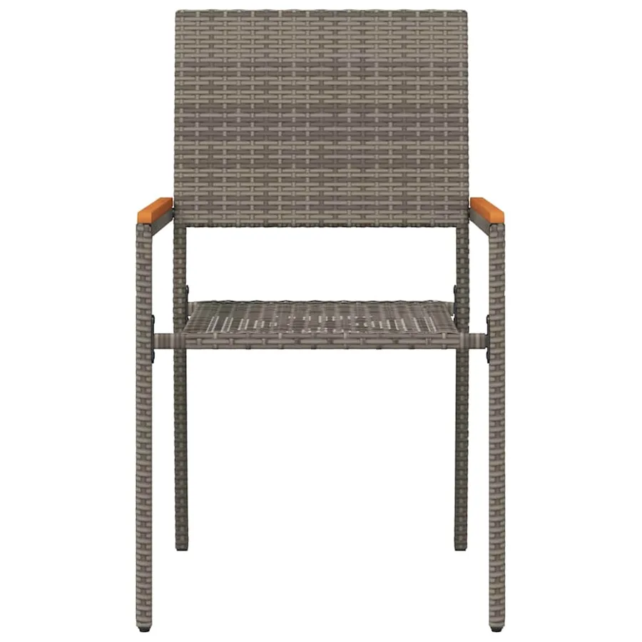 Chaises empilables de jardin 2 pcs Gris et marron - 5
