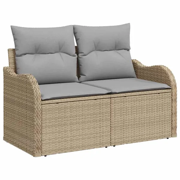 Ensemble de canapé de jardin 11 pcs Beige et Gris clair