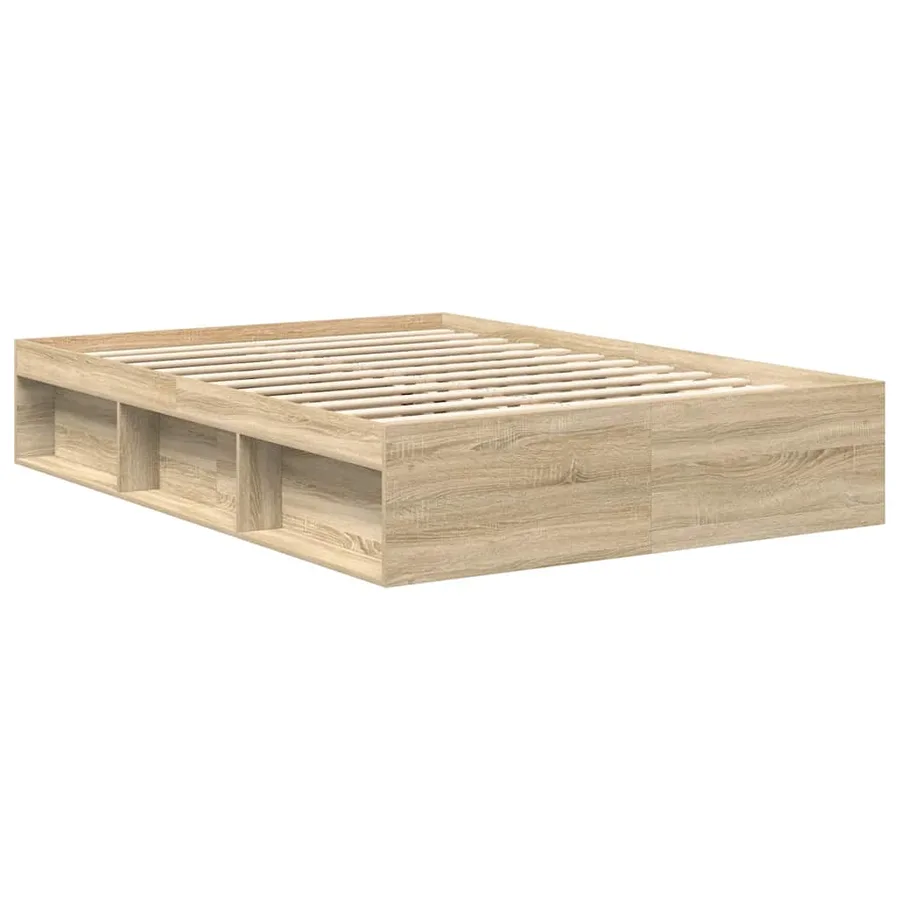 Cadre de lit sans matelas chêne sonoma 150x200 cm - 7