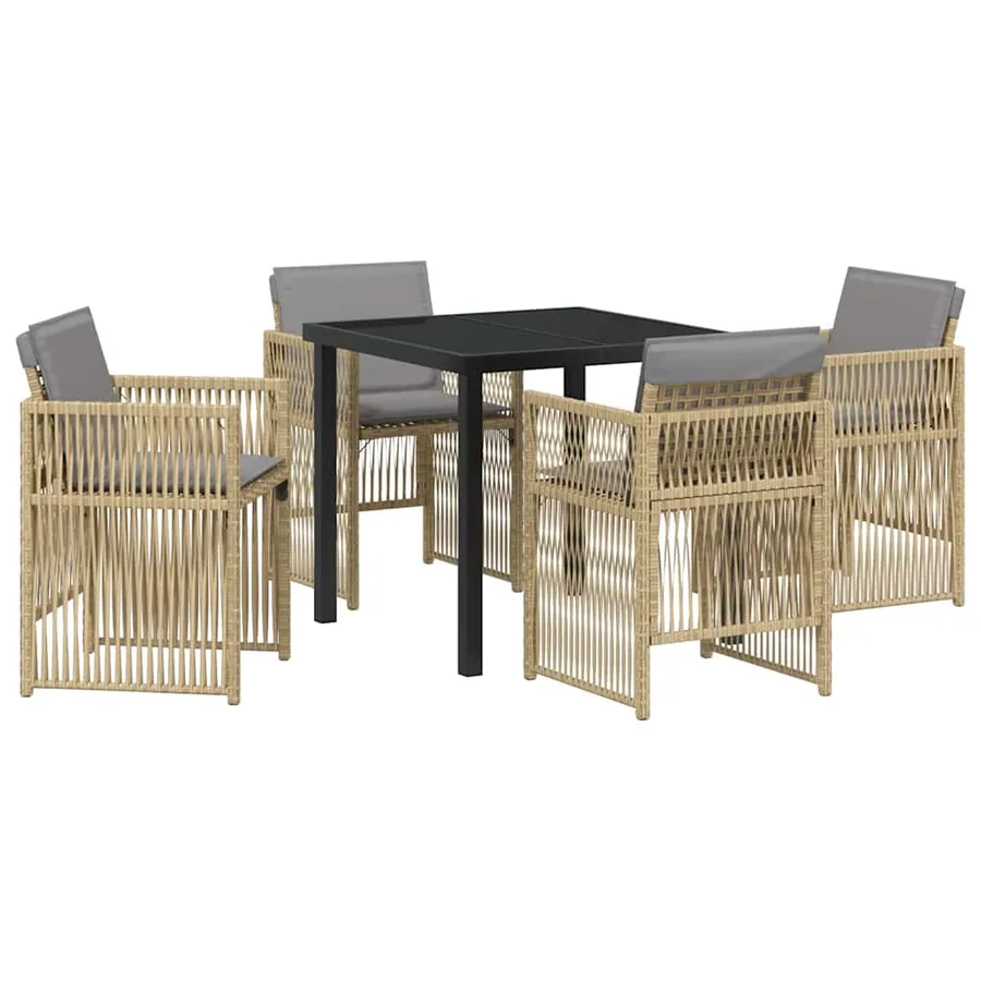 Ensemble de salle à manger pour jardin 5 pcs Beige - 2