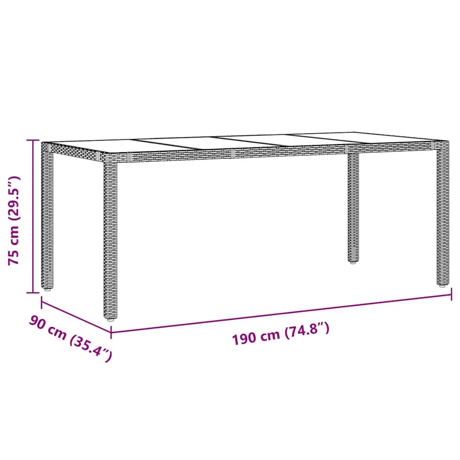 Ensemble de salle à manger pour jardin 7 pcs Gris polyrotin - 11