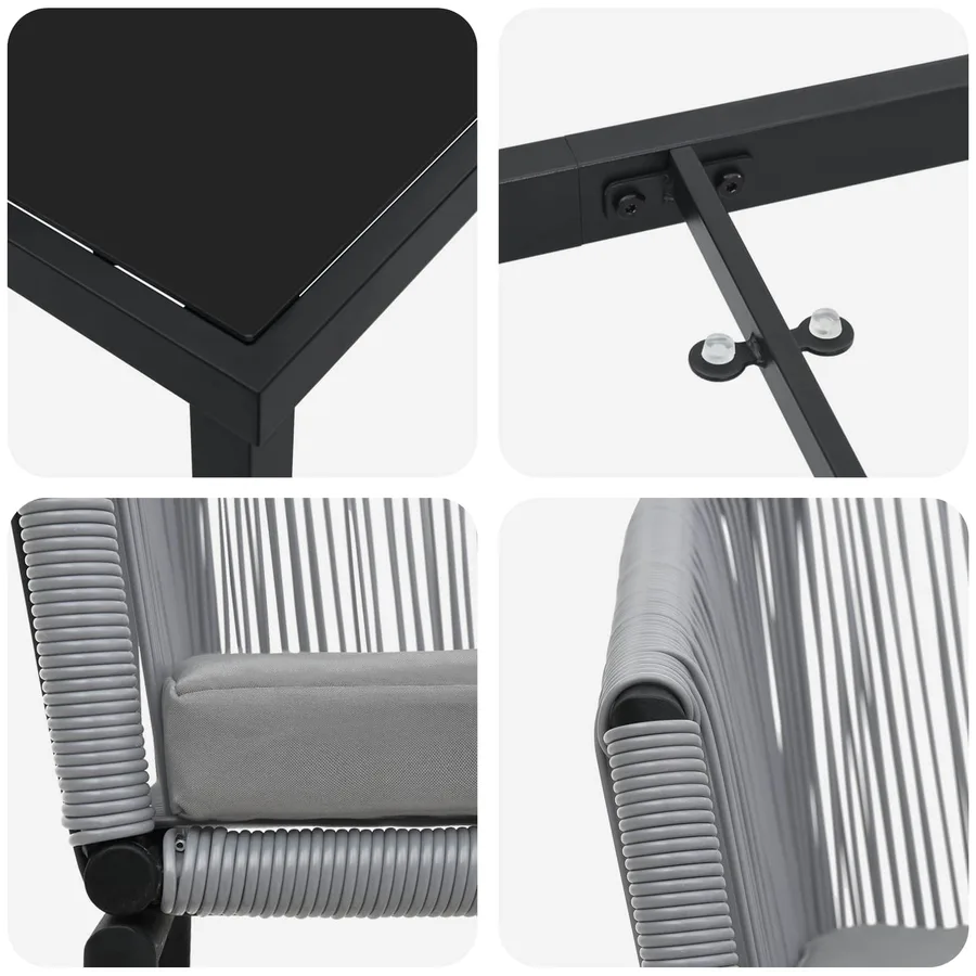 Ensemble de salle à manger pour jardin 5 pcs Anthracite - 12