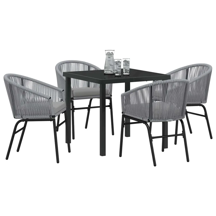 Ensemble de salle à manger pour jardin 5 pcs Anthracite - 3