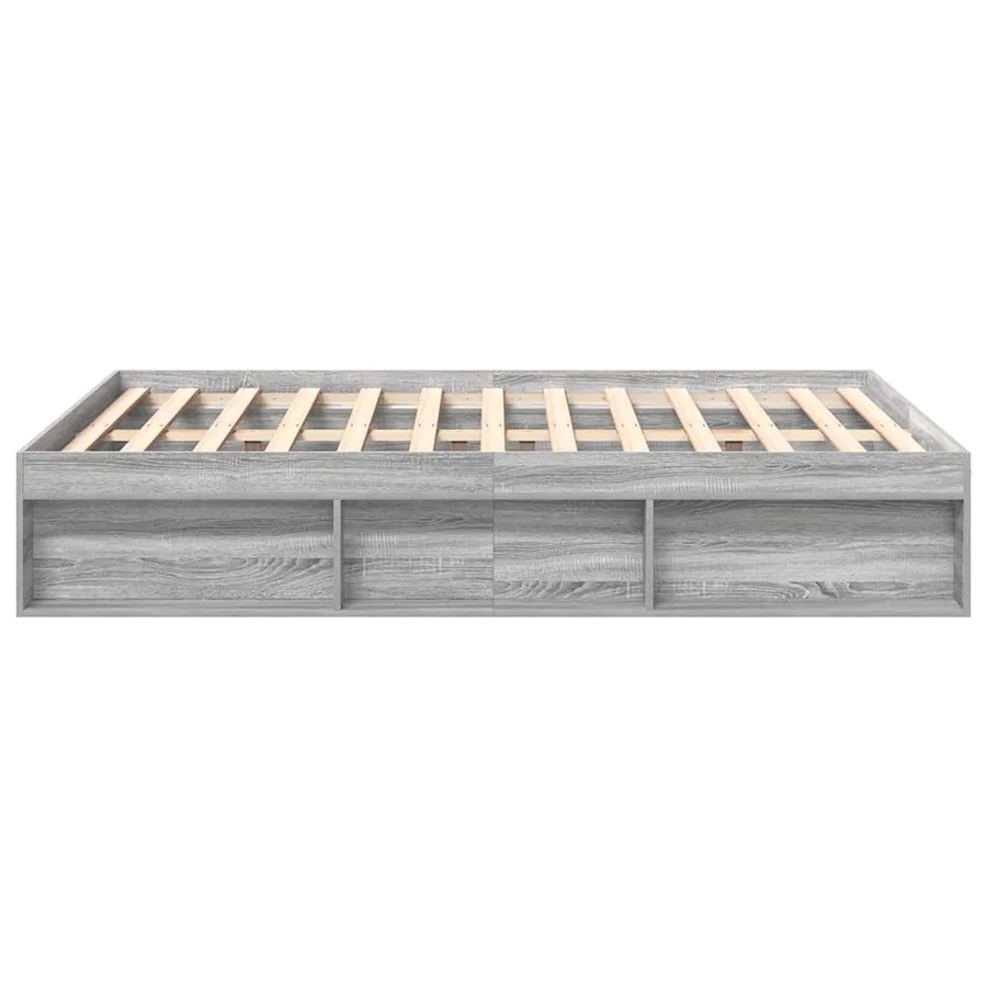 Cadre de lit sans matelas sonoma gris 135x190 cm - 6