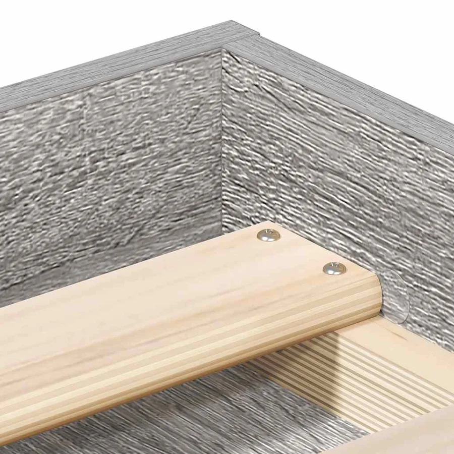 Cadre de lit sans matelas sonoma gris 135x190 cm - 8