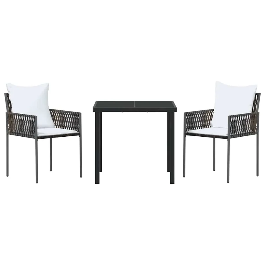 Ensemble de salle à manger pour jardin 3 pcs Marron et Noir - 7