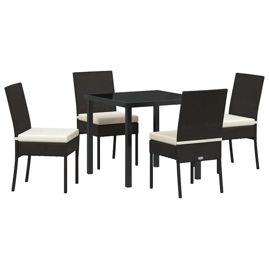 Ensemble de salle à manger pour jardin 5 pcs Noir - 2