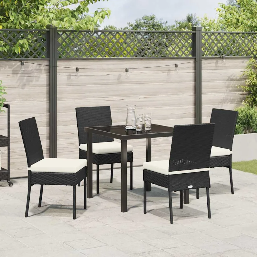 Ensemble de salle à manger pour jardin 5 pcs Noir - 4