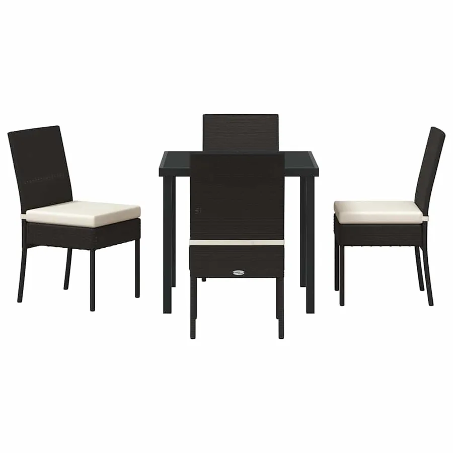 Ensemble de salle à manger pour jardin 5 pcs Noir - 7