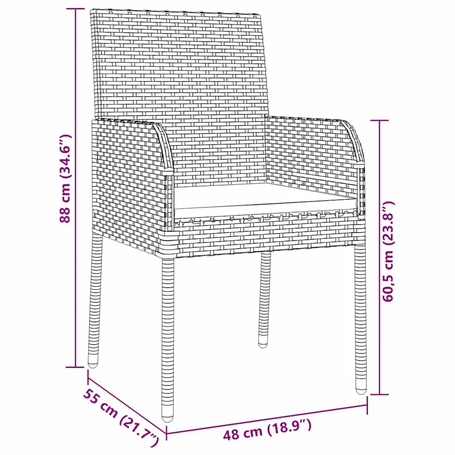 Ensemble de salle à manger pour jardin 5 pcs Gris polyrotin - 10